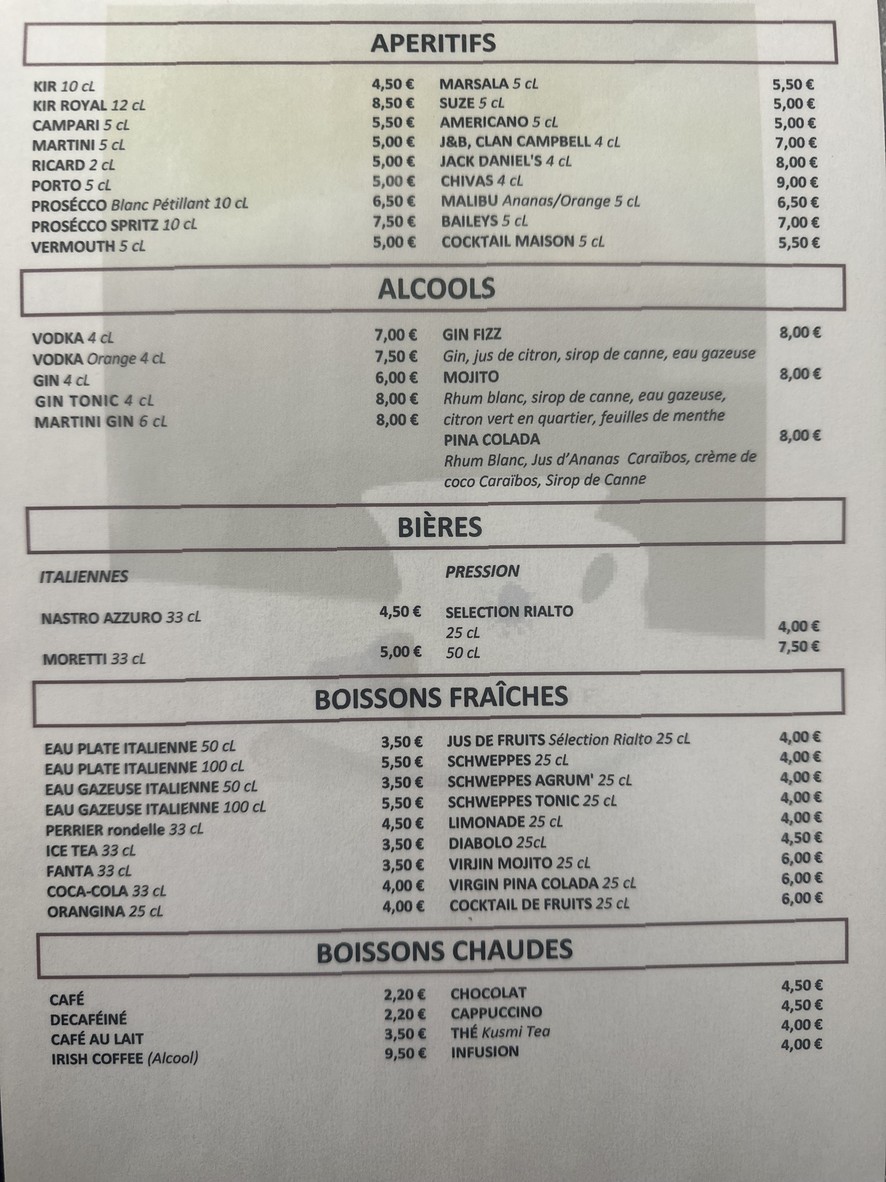 Pizzeria Rialto menu 5
