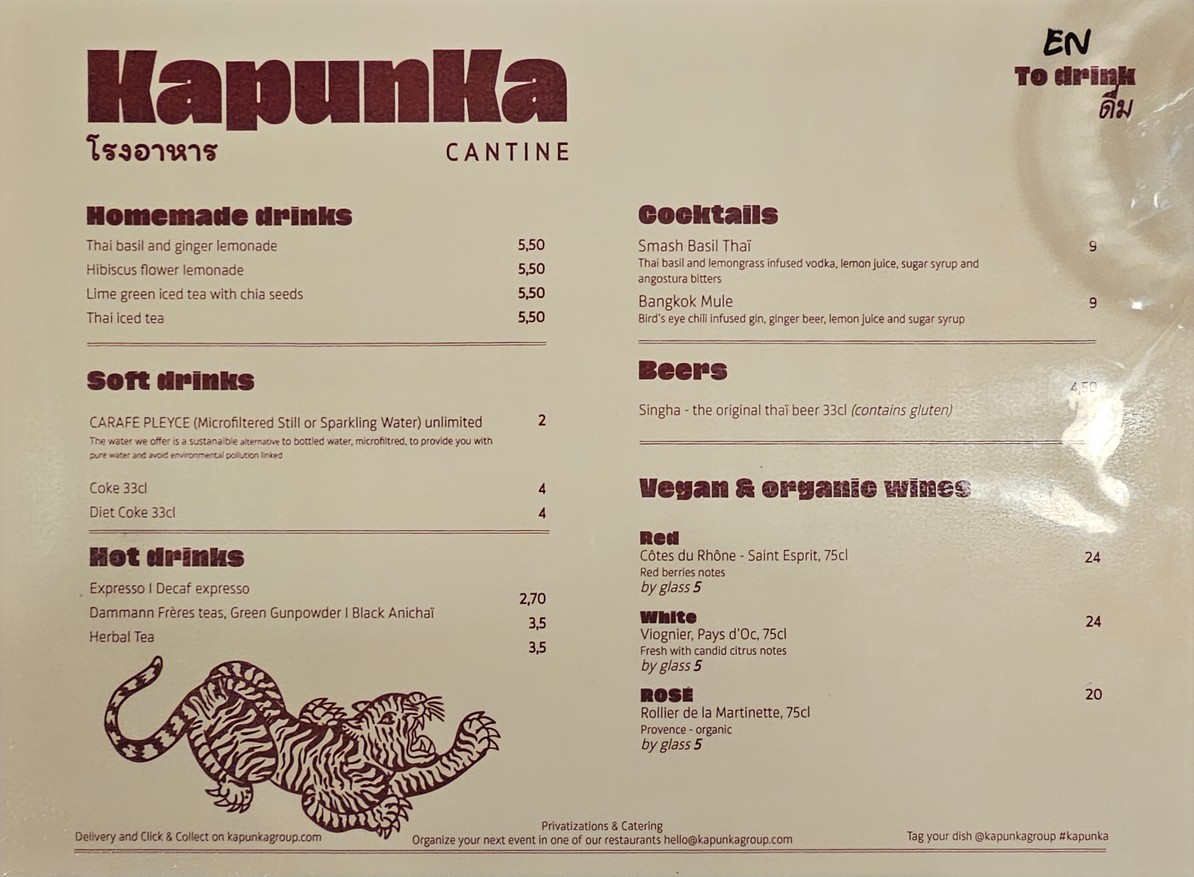 Kapunka menu 2