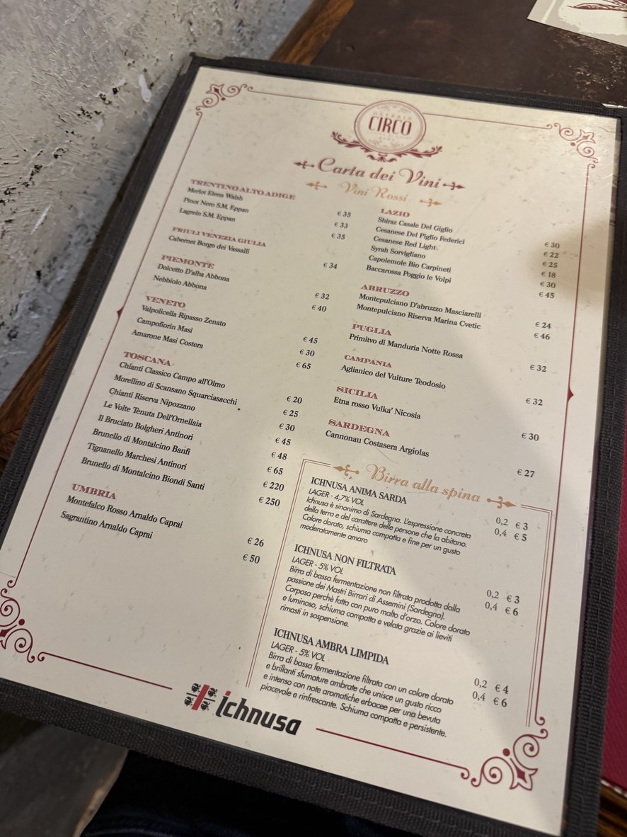 Osteria Circo menu 4