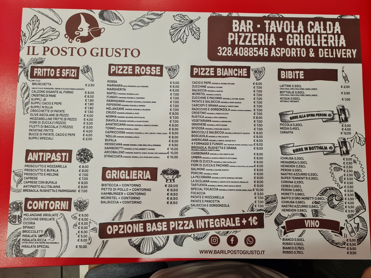 Bar Il Posto Giusto menu 1