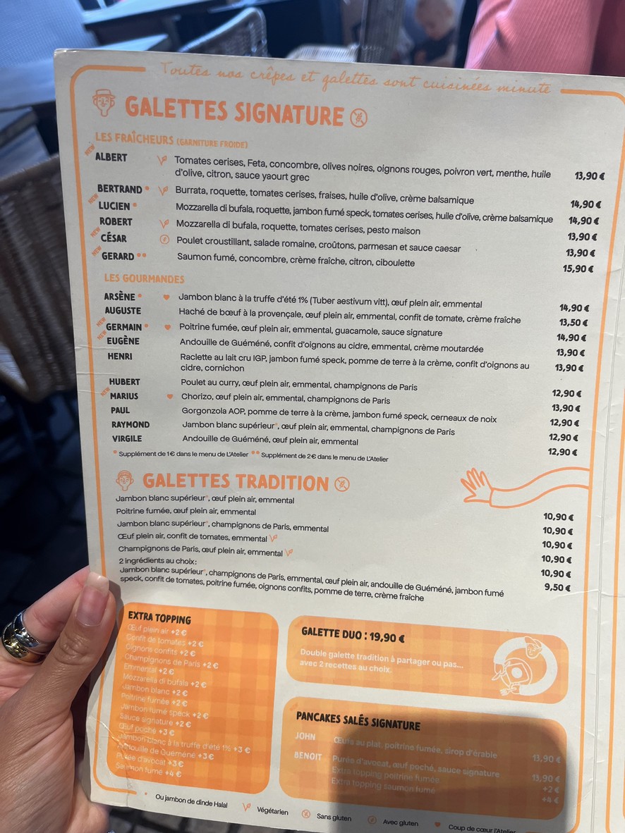 L'ATELIER ARTISAN CRÊPIER BERCY menu 1
