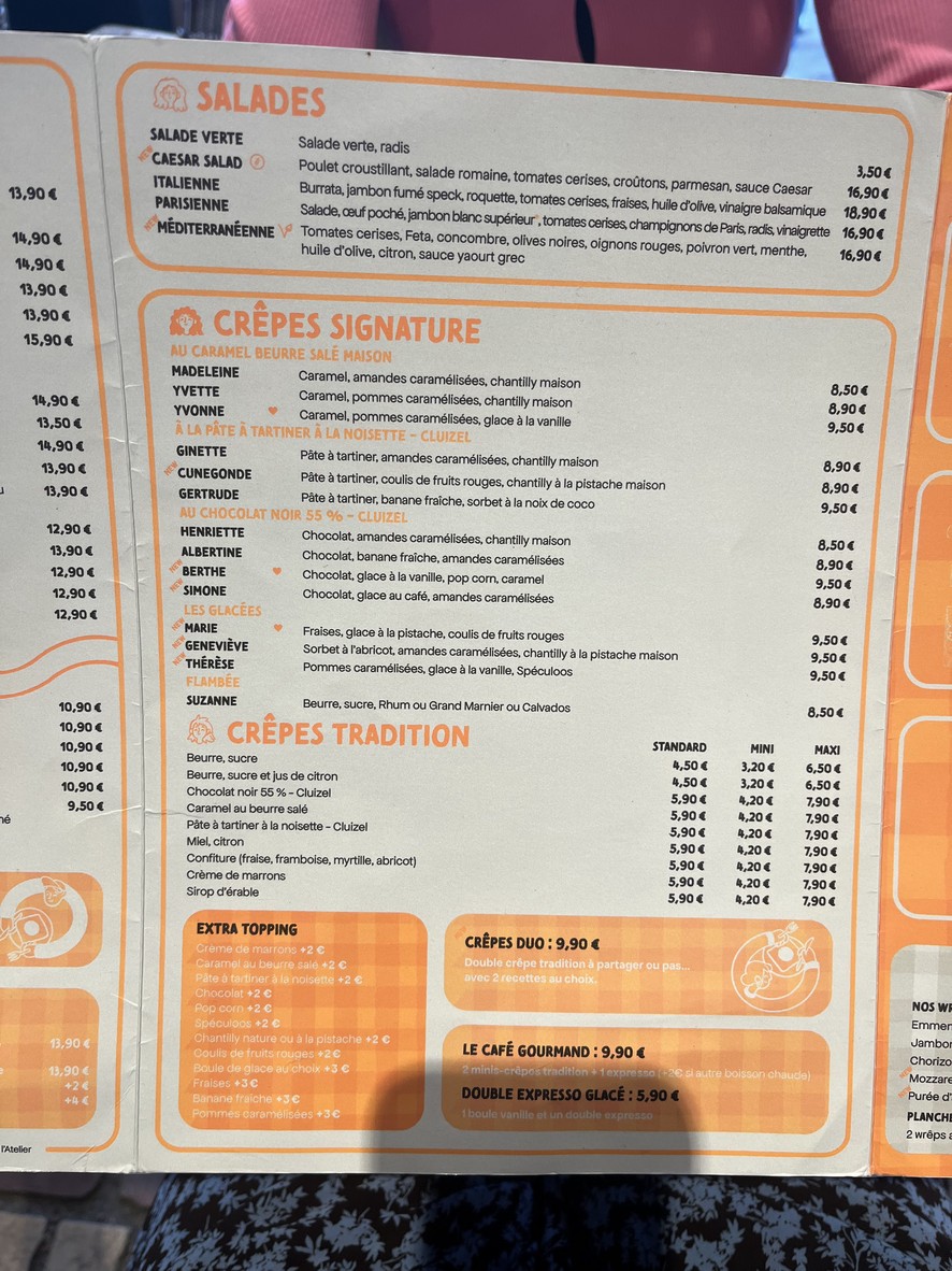 L'ATELIER ARTISAN CRÊPIER BERCY menu 2