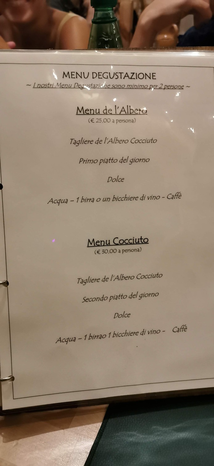 L'Albero Cocciuto menu 5