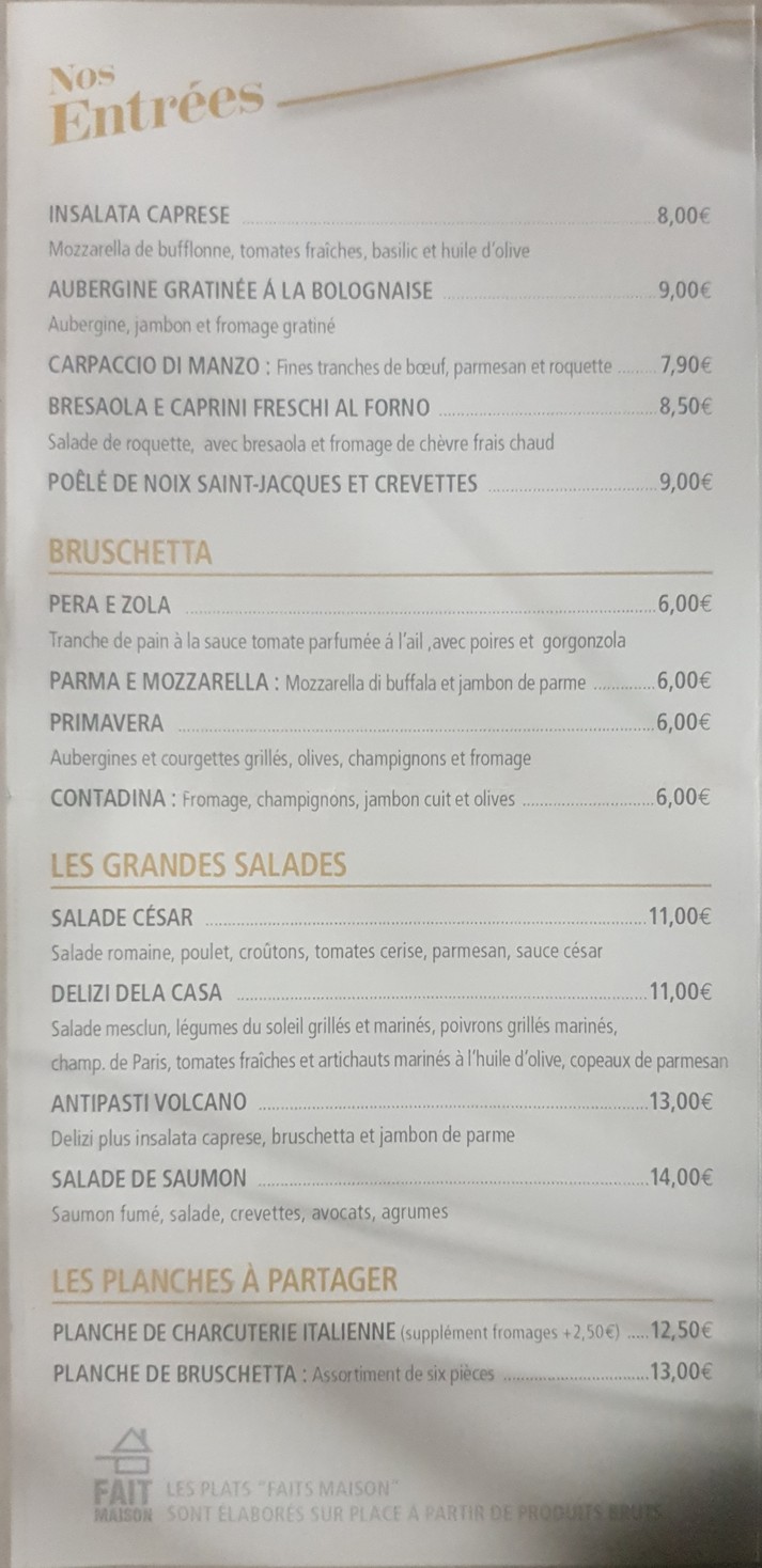Volcano Lounge - Restaurant Pizzeria Argenteuil menu 1