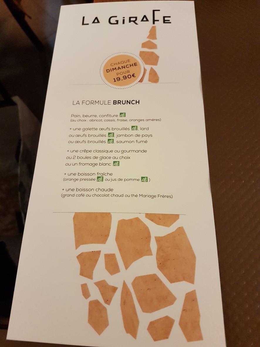 La Girafe menu 2