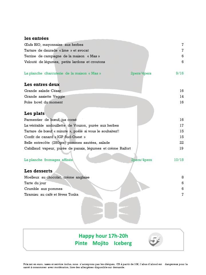 VICTOR Levallois menu 1