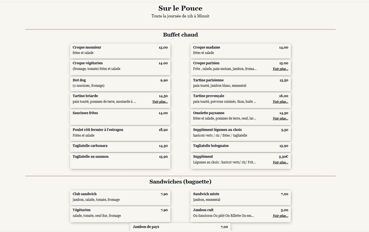 Montparnasse Café menu 3