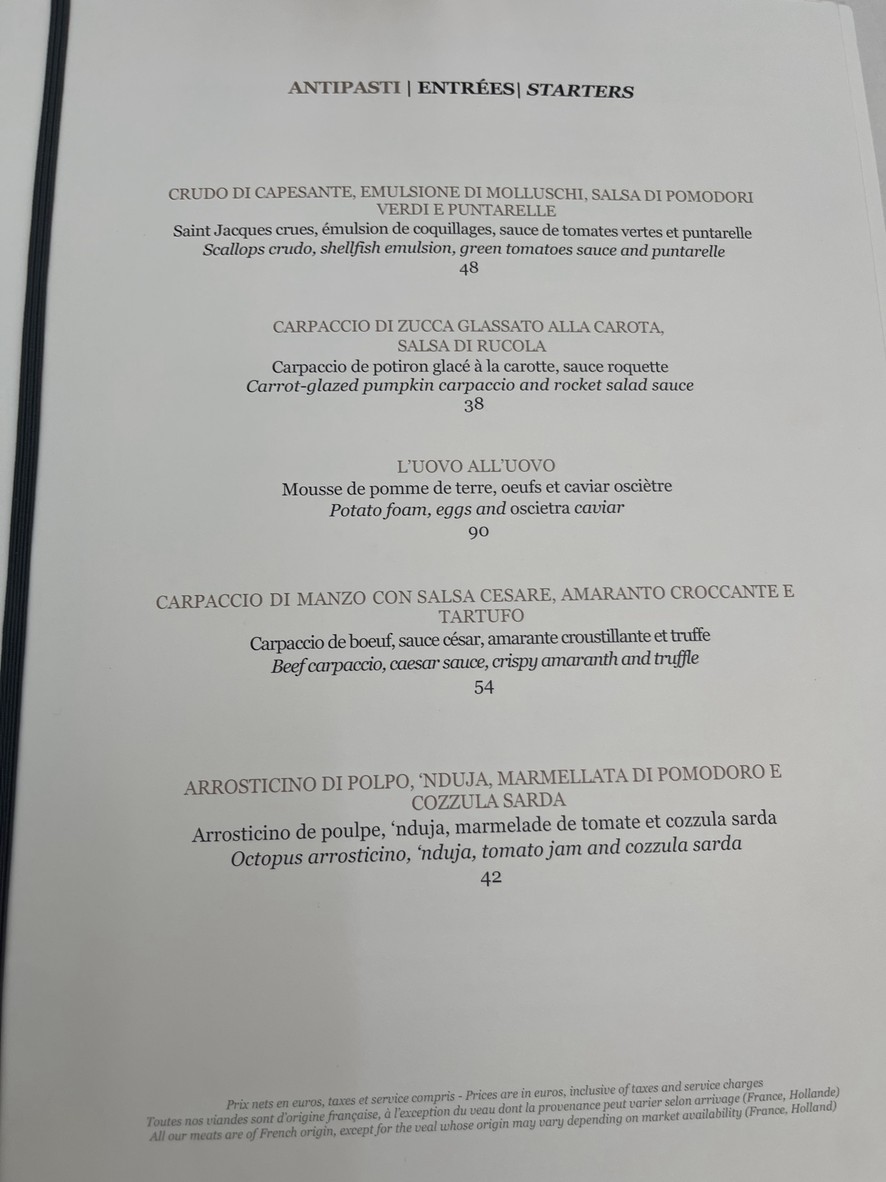 Il Carpaccio menu 2