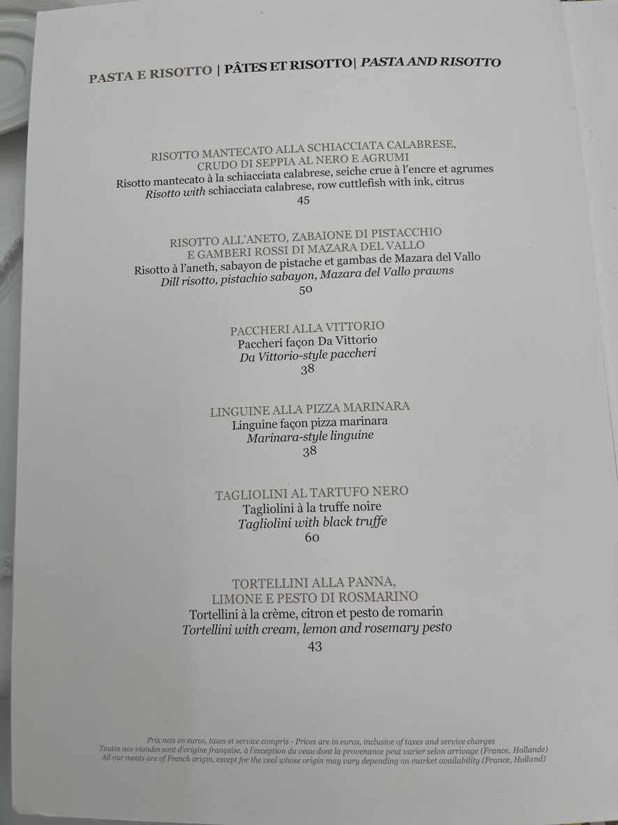 Il Carpaccio menu 3