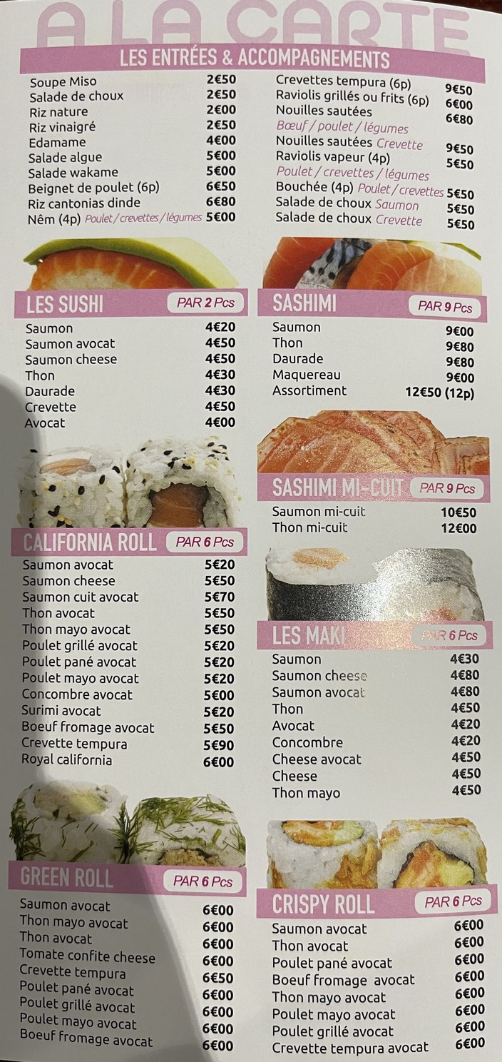 OHÏ SUSHI menu 2