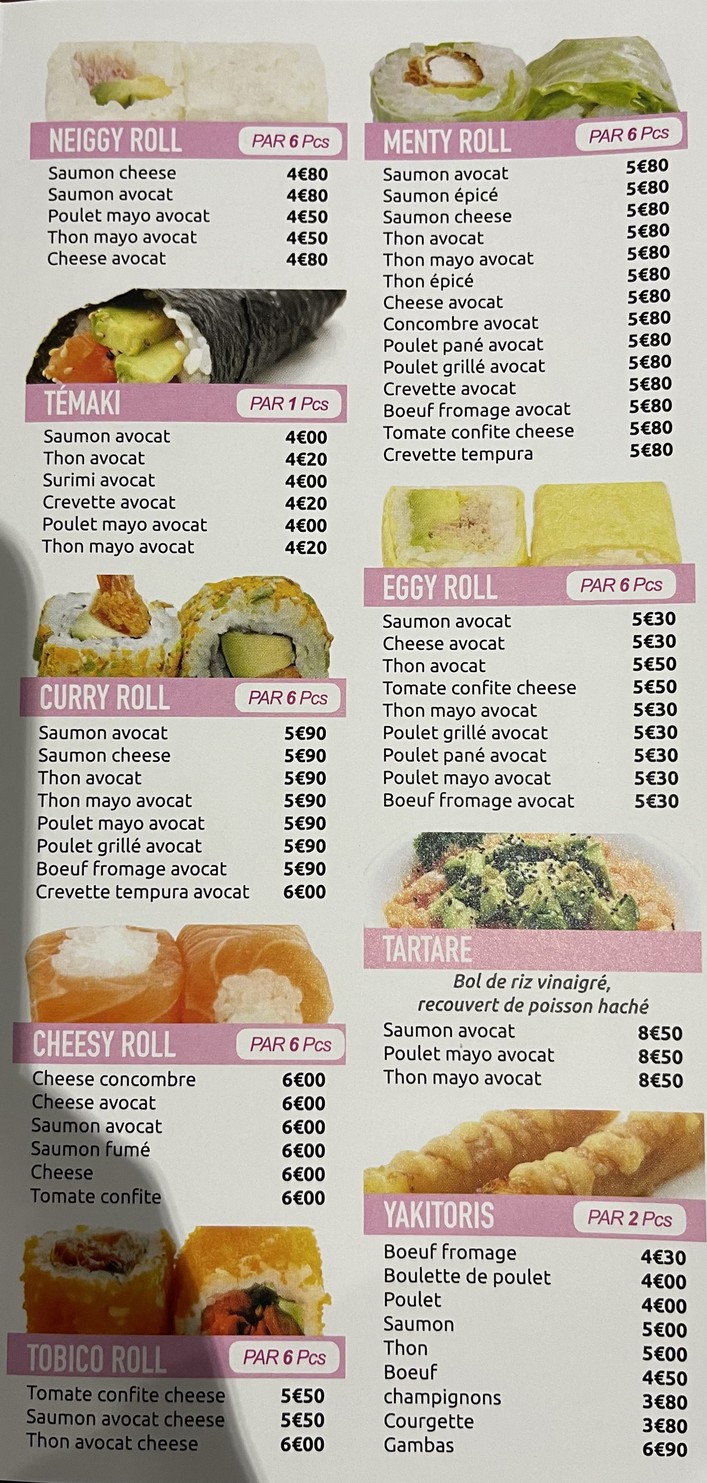 OHÏ SUSHI menu 3