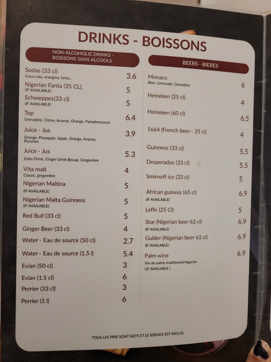 African Kitchen menu 5