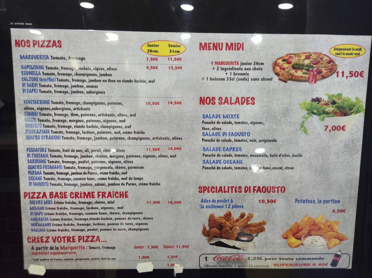 Pizza Di Faousto menu 1