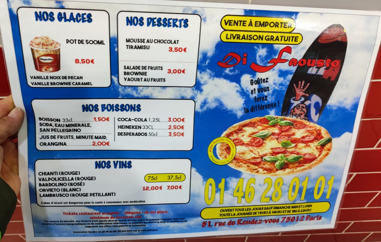 Pizza Di Faousto menu 2