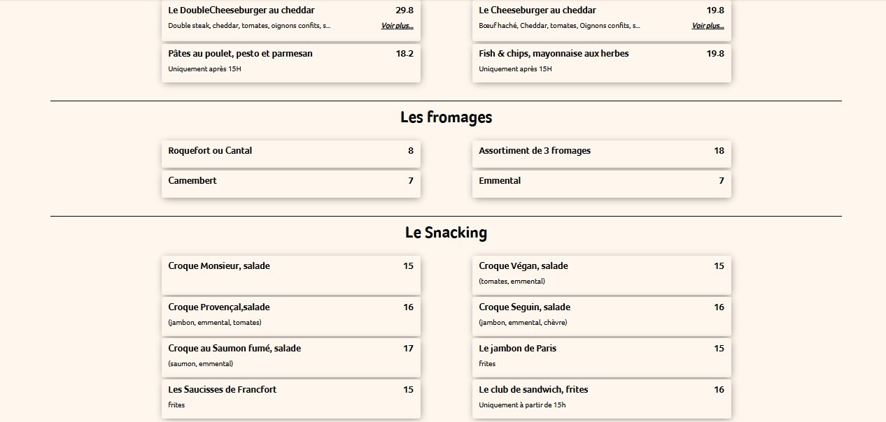 Brasserie Le Balzac menu 3
