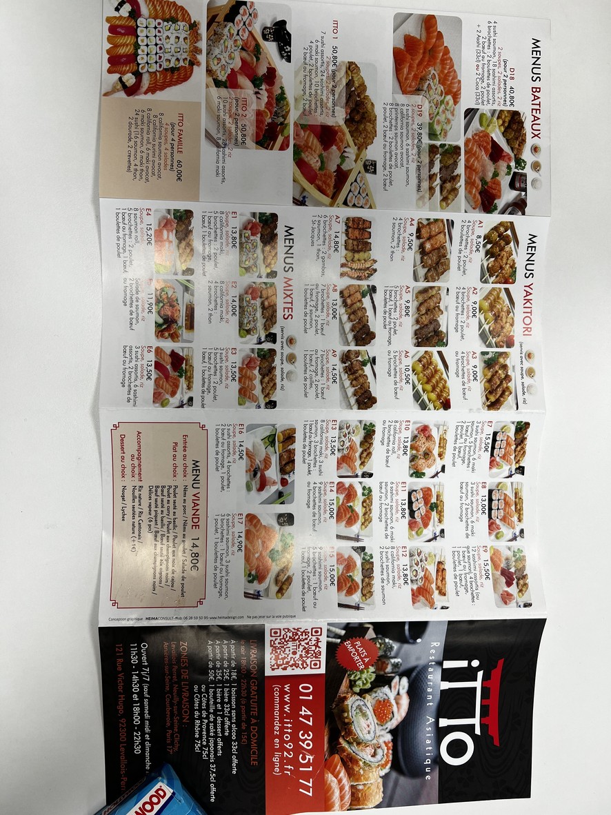 ITTO SUSHI menu 1