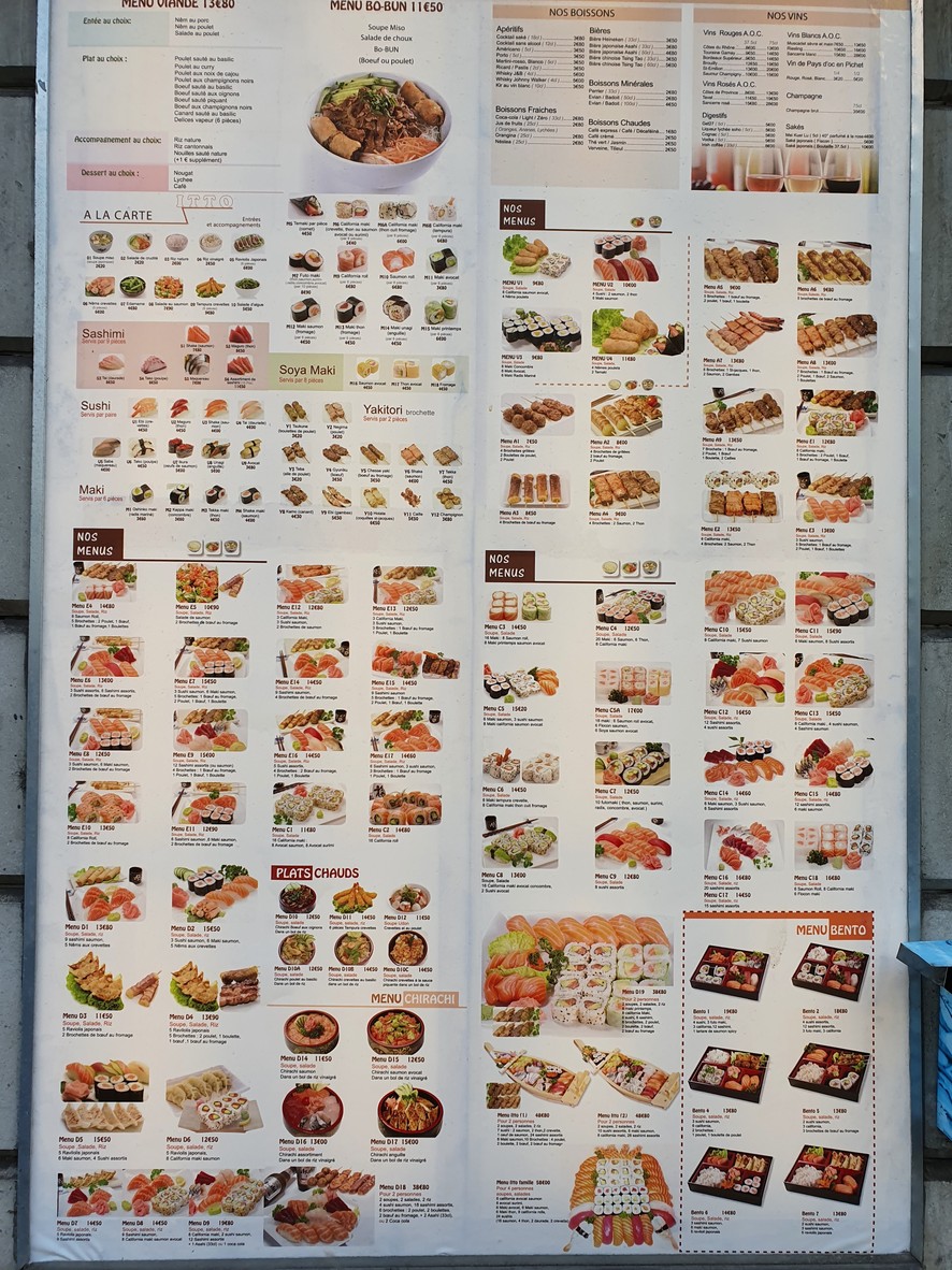 ITTO SUSHI menu 2