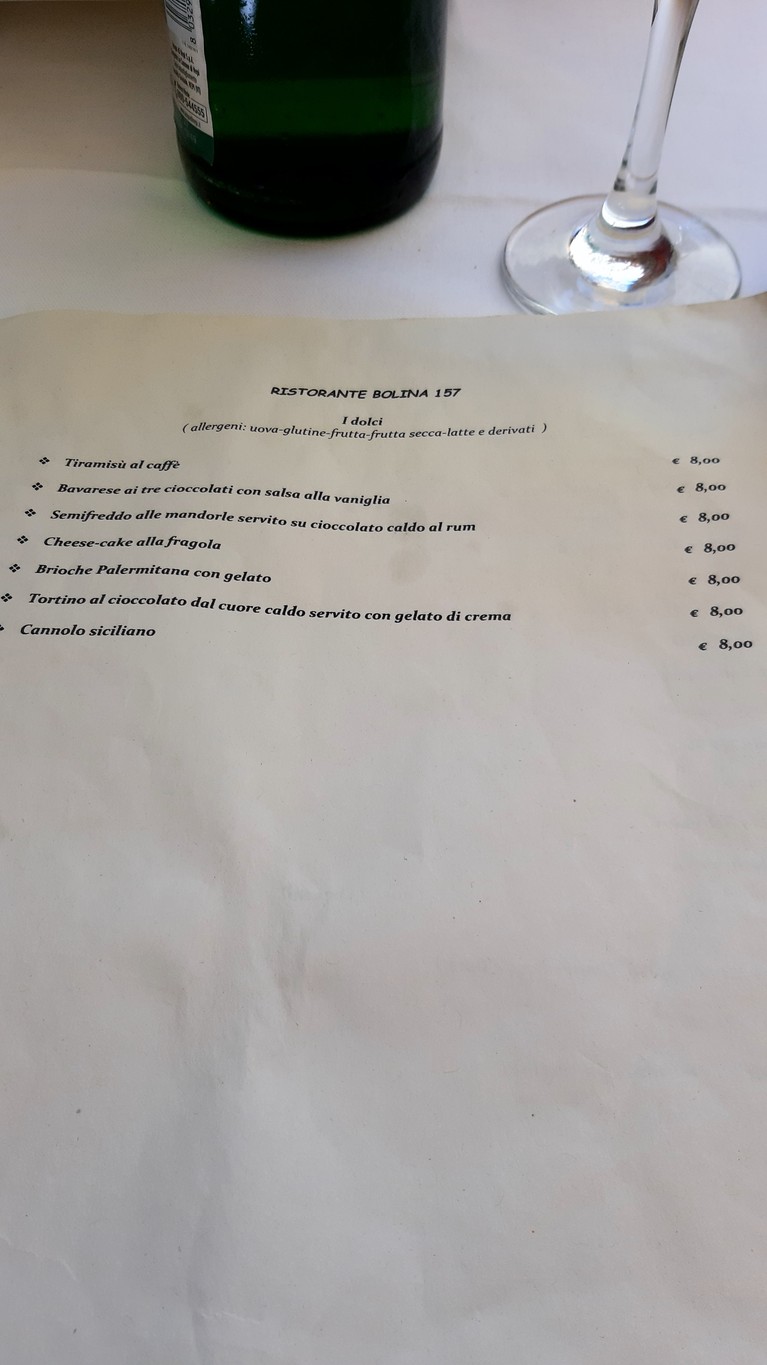 Bolina 157 menu 3