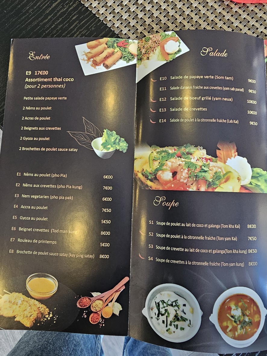 Thaï & Coco menu 1