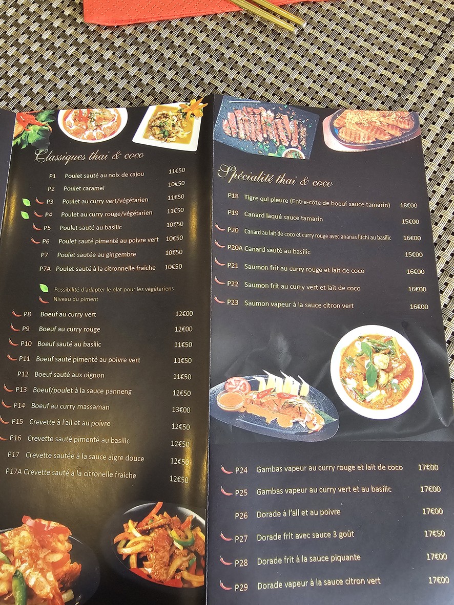 Thaï & Coco menu 2