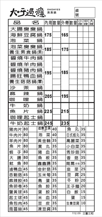 Dà hū guò yǐn chòu chòu guō (Xīnběi Sānchóng Sānhé diàn)