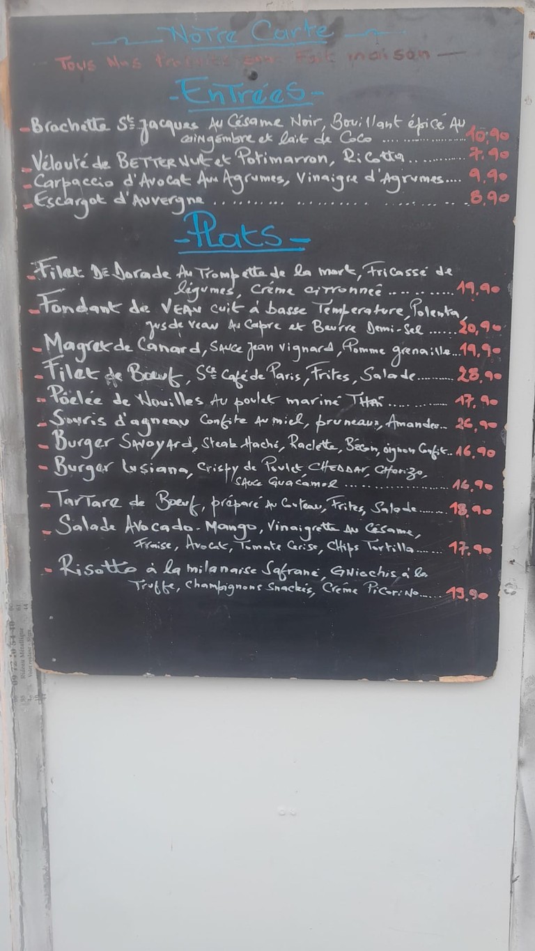 Los Artistas menu 2