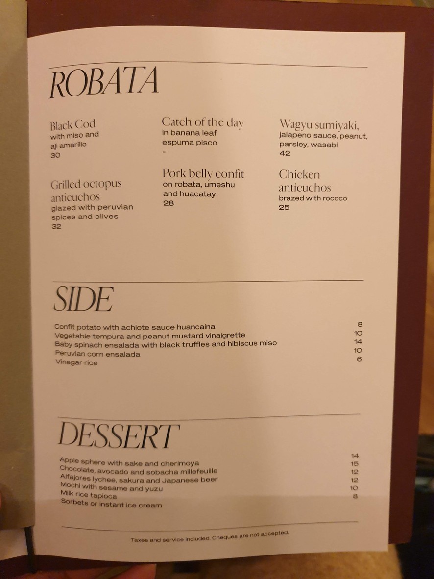 Vesper menu 3