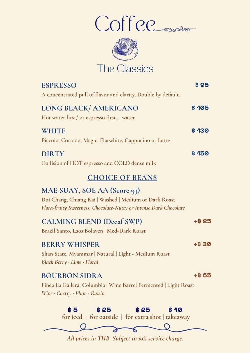 Sensoria Bangkok menu 1