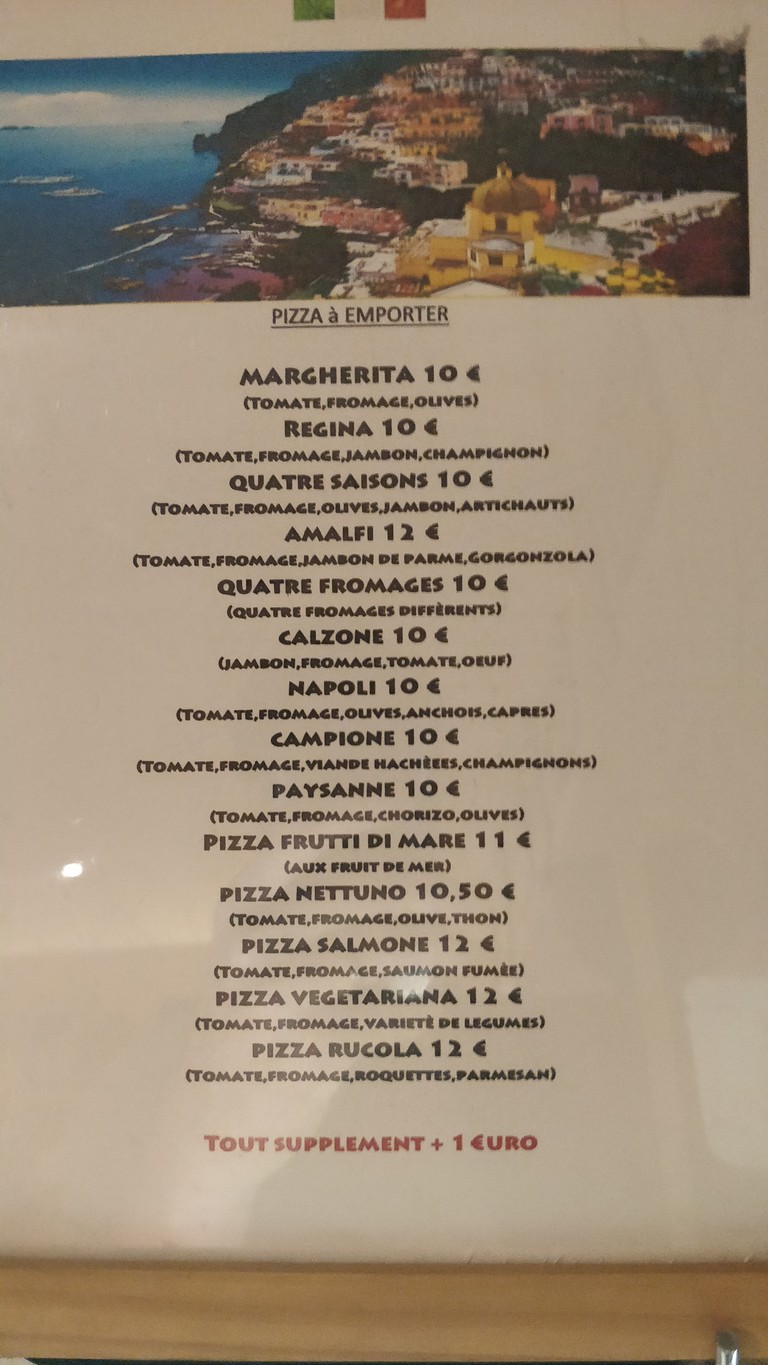 Amalfi menu 1