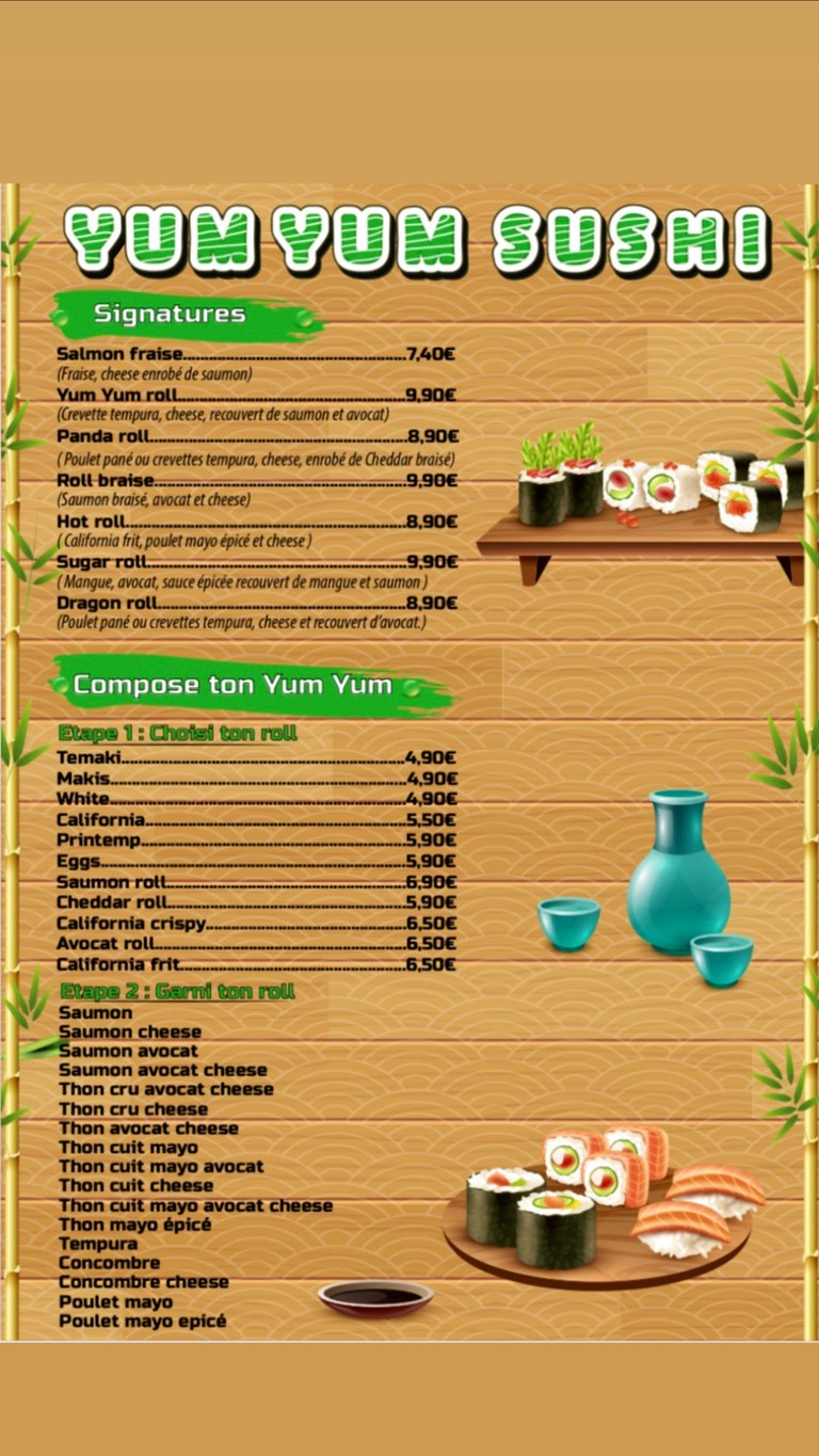 YumYum sushi menu 3