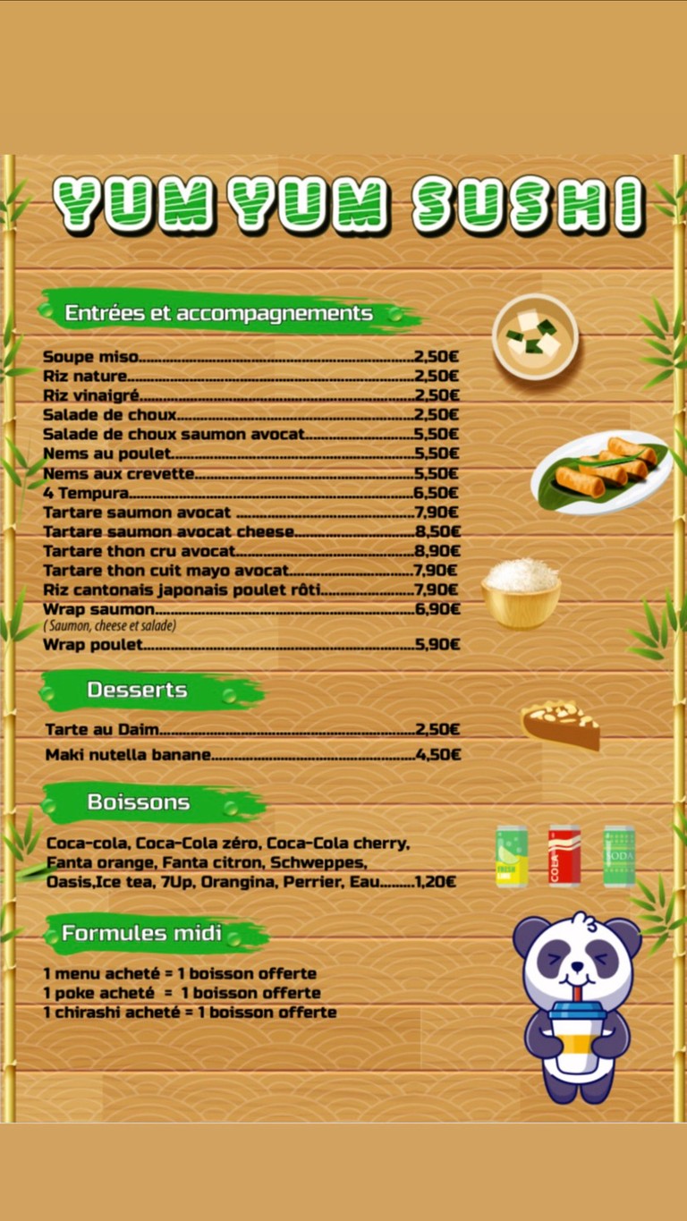 YumYum sushi menu 5