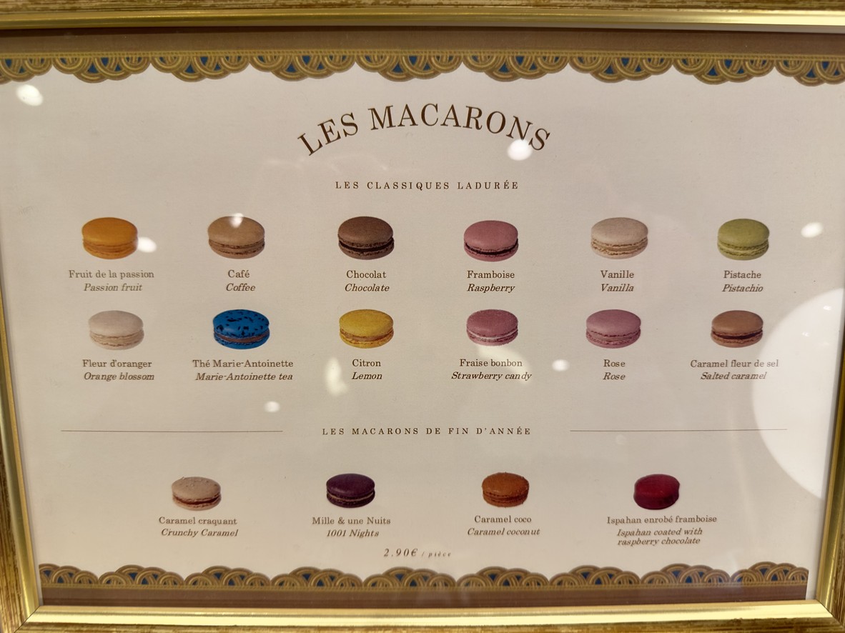 Ladurée Victor Hugo menu 3