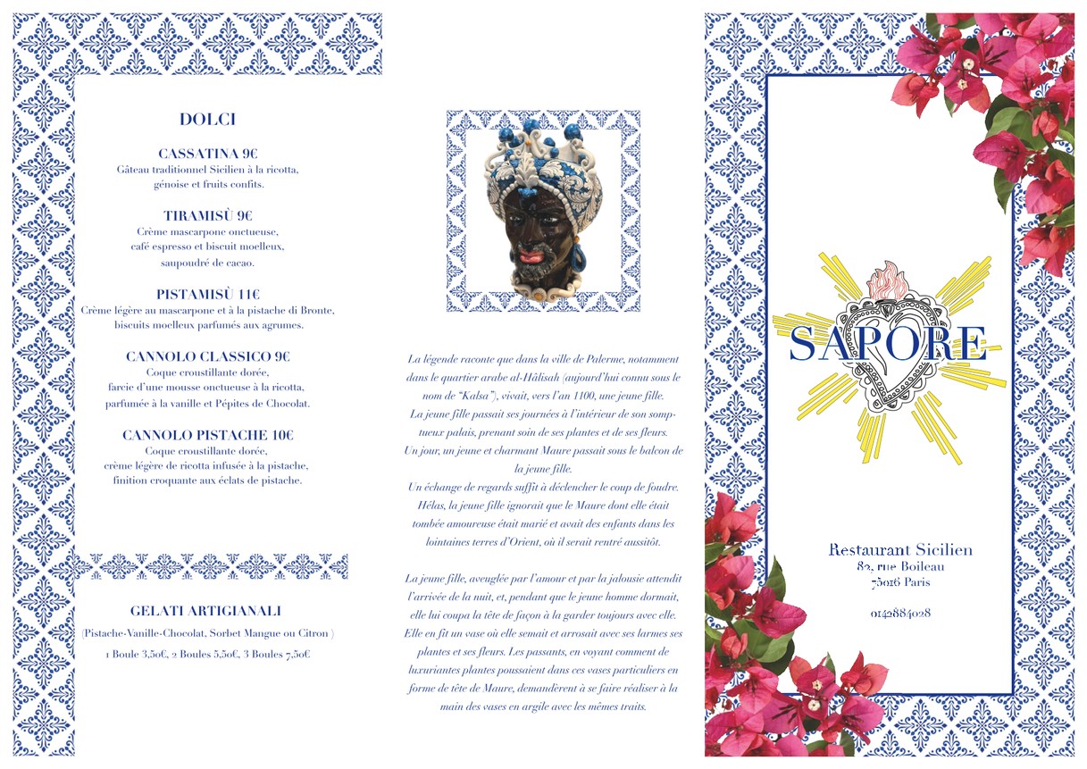 SAPORE menu 1