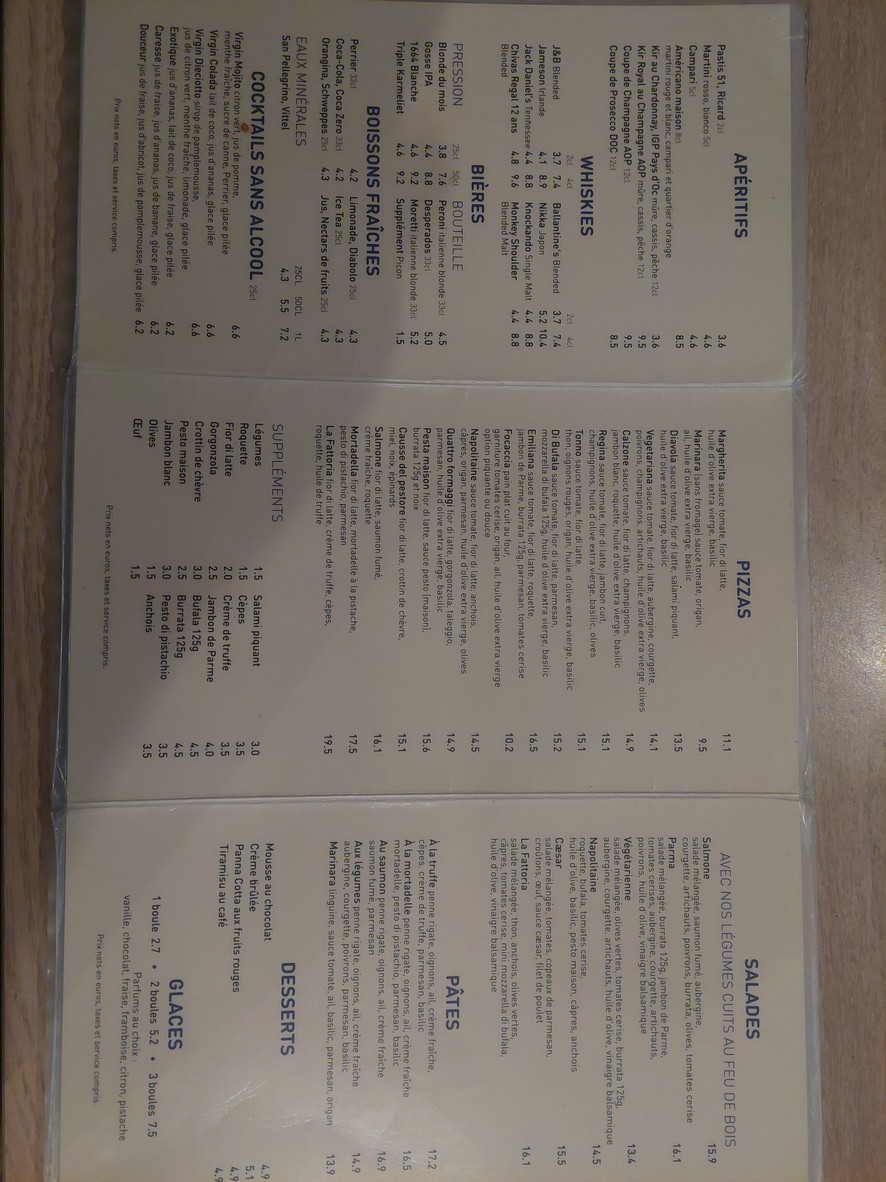 La Fattoria menu 1