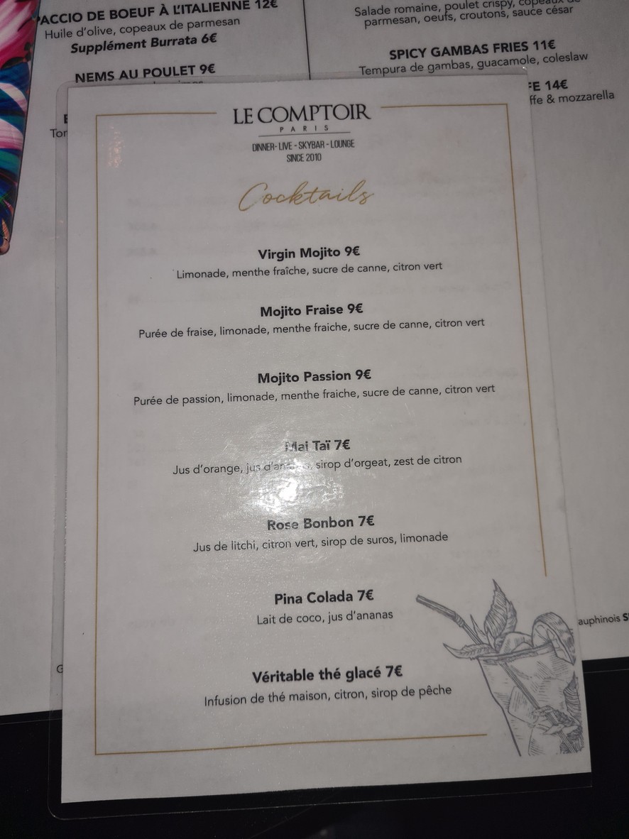 Le Comptoir menu 3