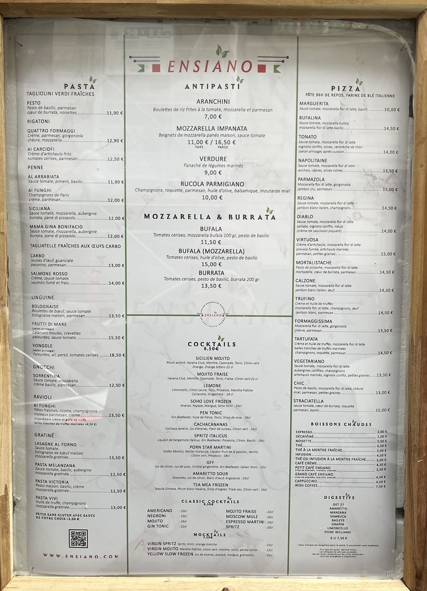 ENSIANO menu 1