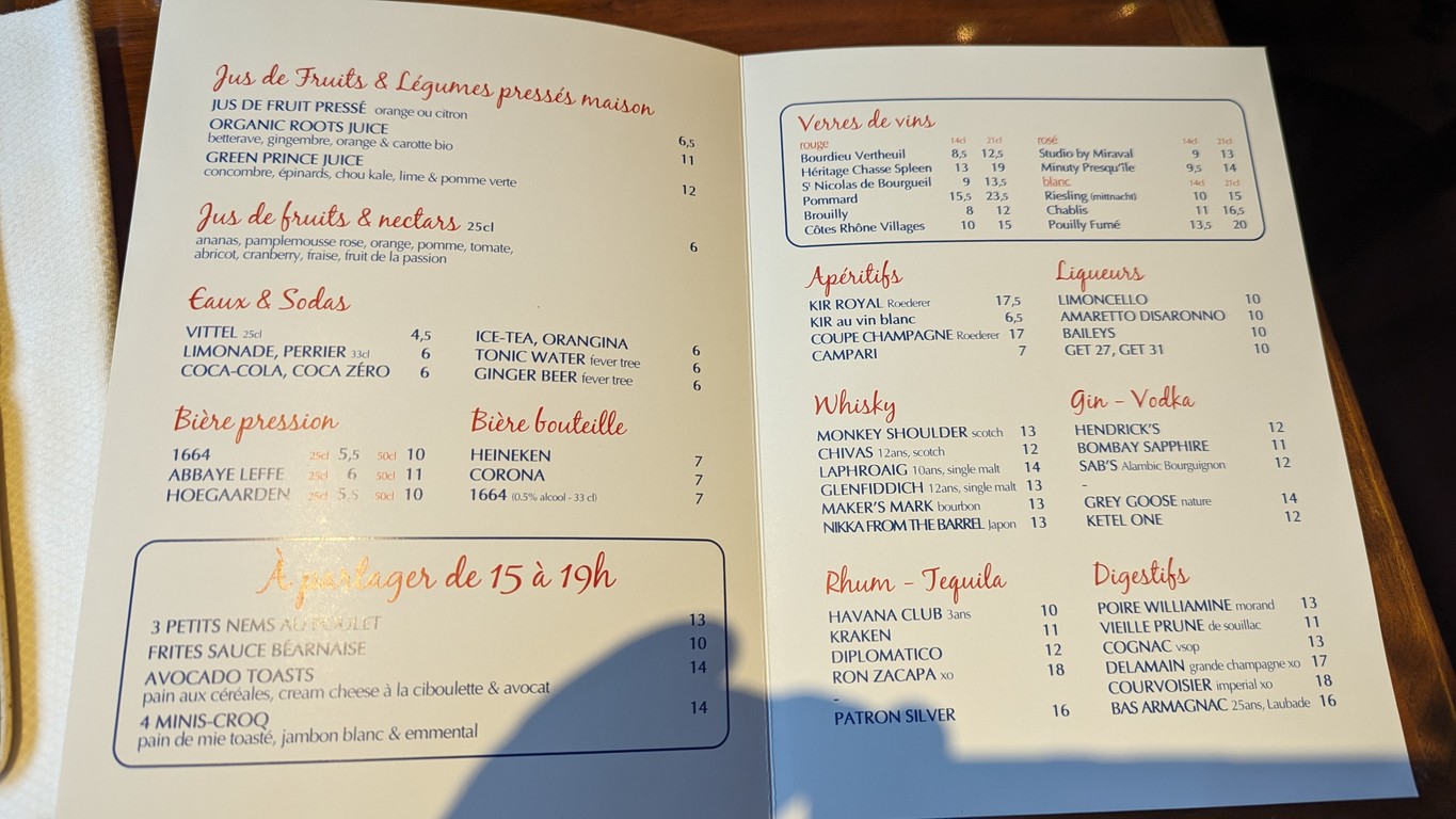 La Rotonde de la Muette menu 3