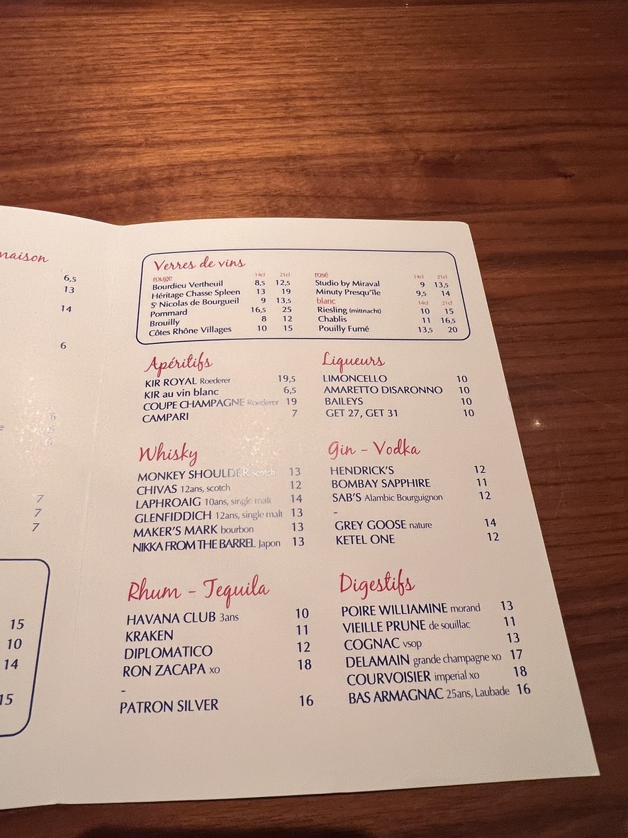 La Rotonde de la Muette menu 4