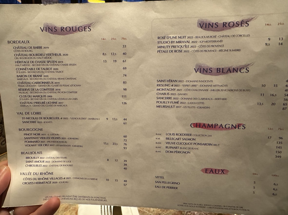 La Rotonde de la Muette menu 5