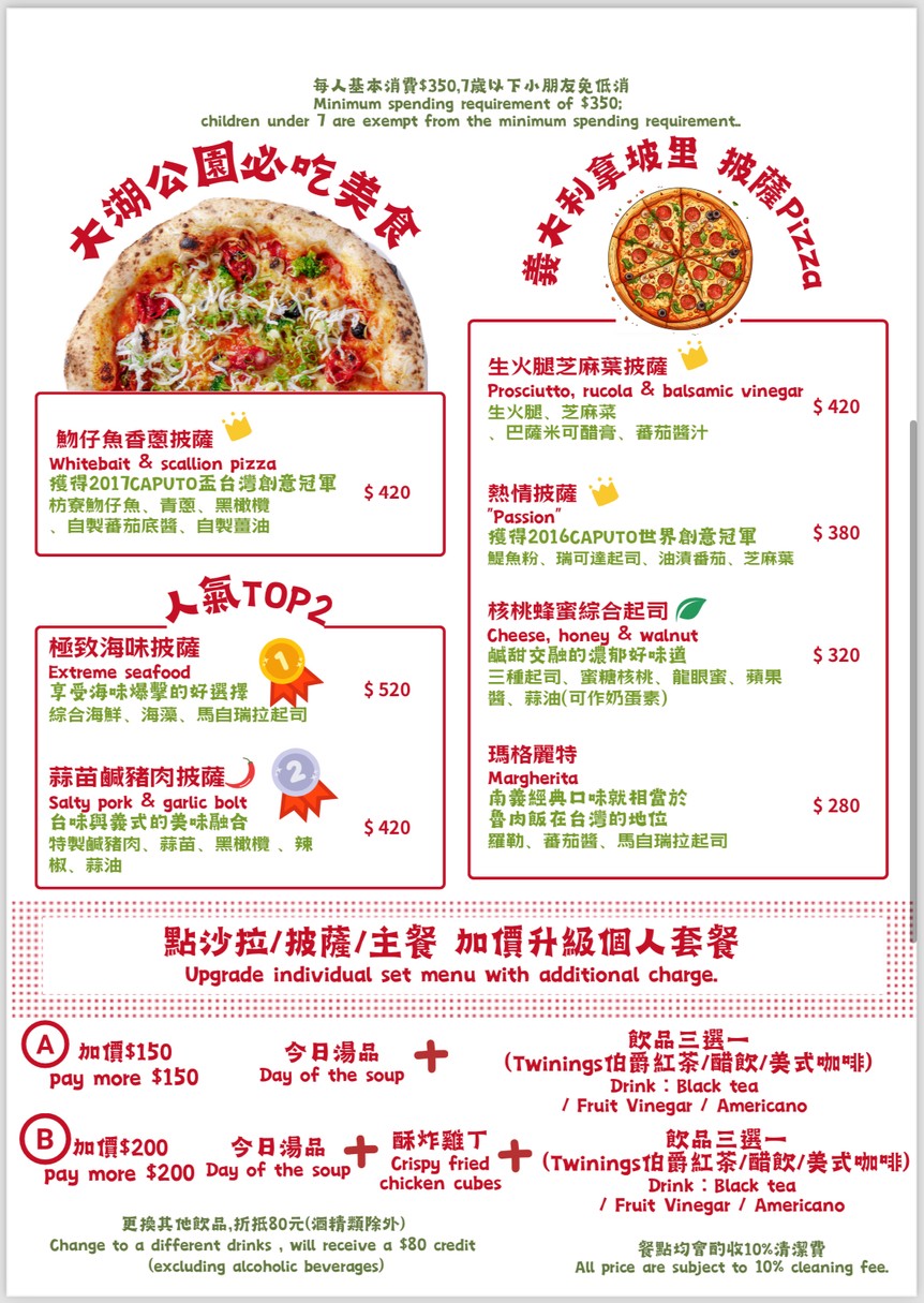 Bōnuò Yìdàlì Liàolǐ Táiběi Diàn menu 2