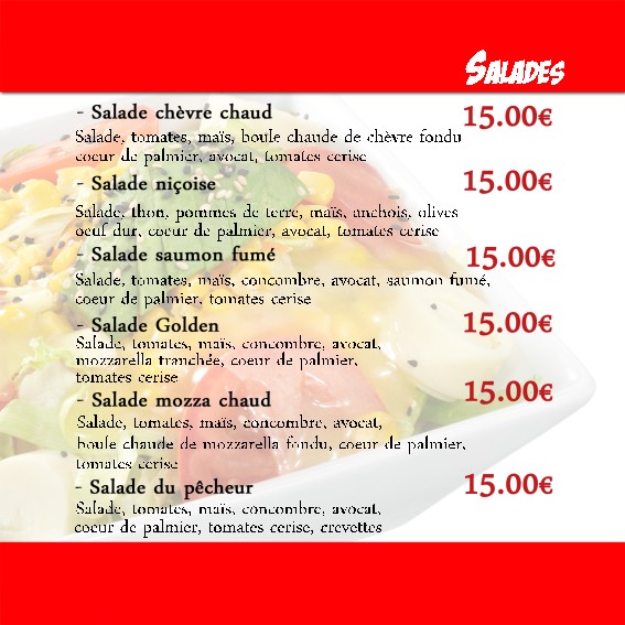 Golden Pizza menu 2