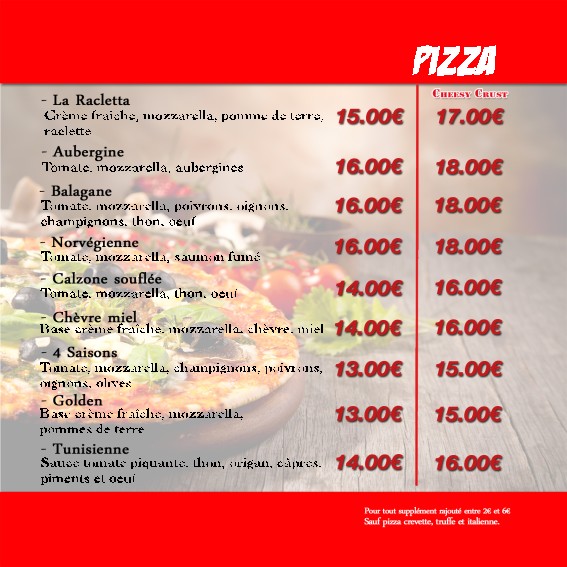 Golden Pizza menu 4