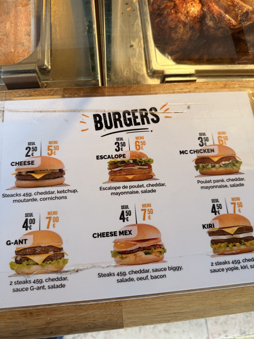 L’atelier du poulet menu 3