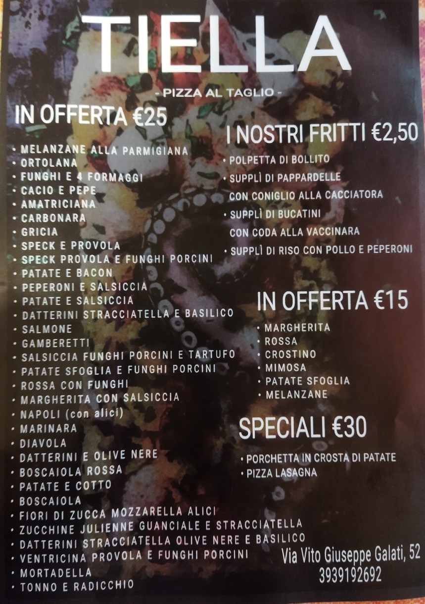 TIELLA menu 1