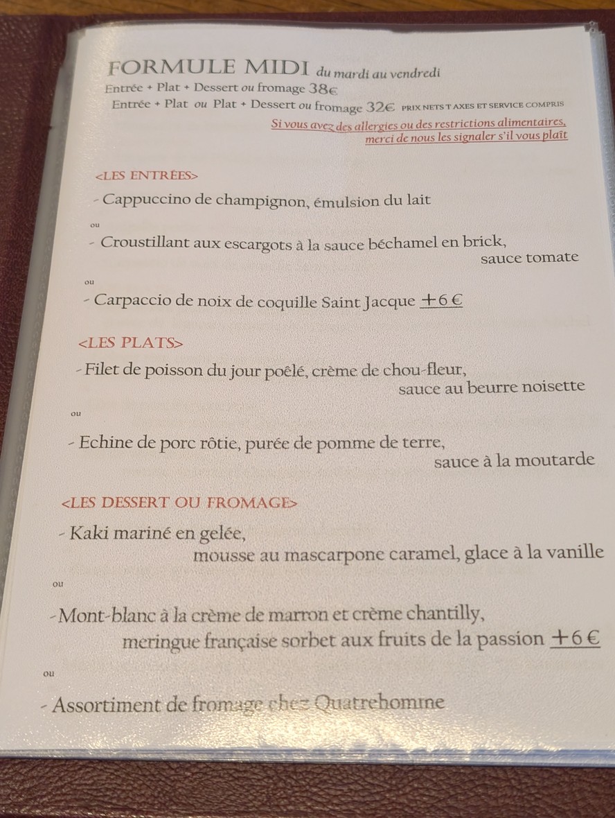 Sot l'y Laisse menu 2