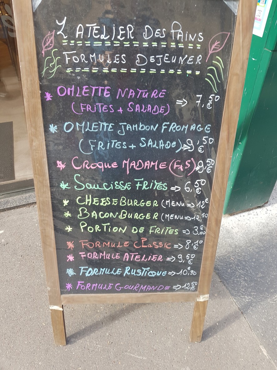 Artisan Boulanger Pâtissier "L'Atelier des Pains & Co" menu 1