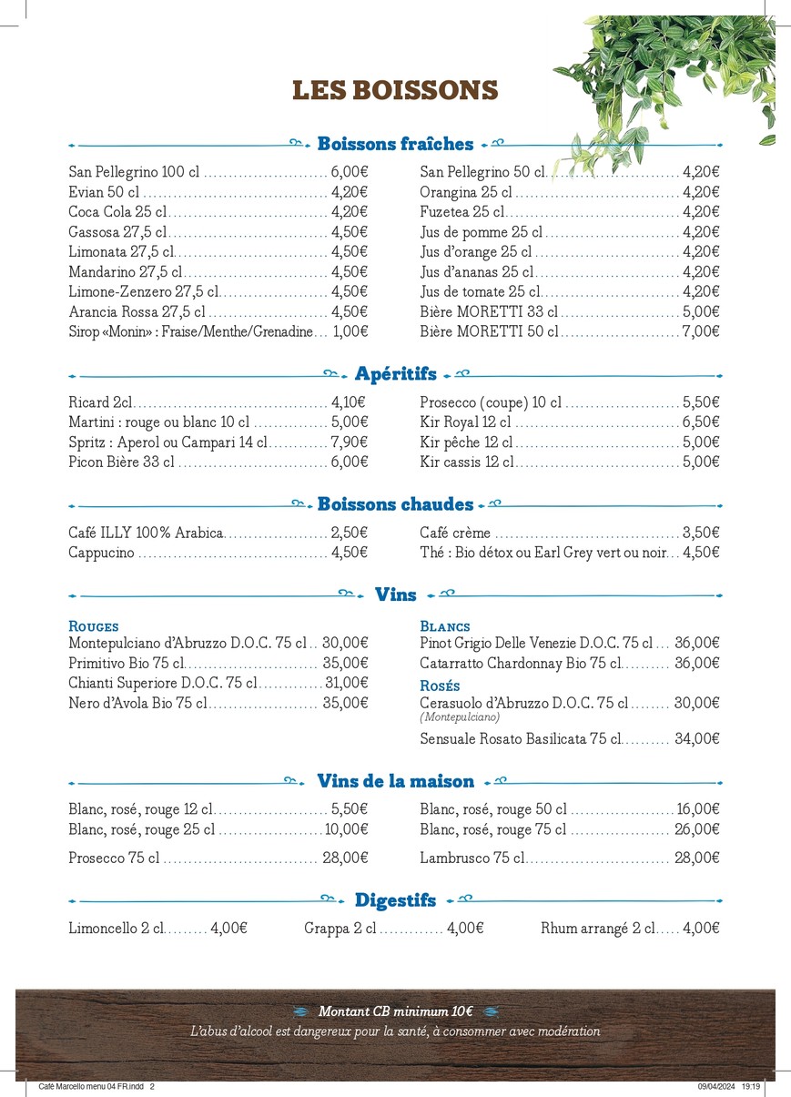 Marcello menu 2