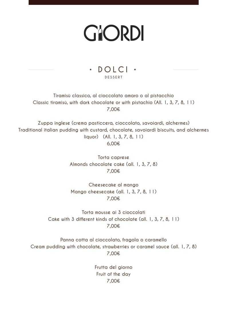 Giordi menu 9