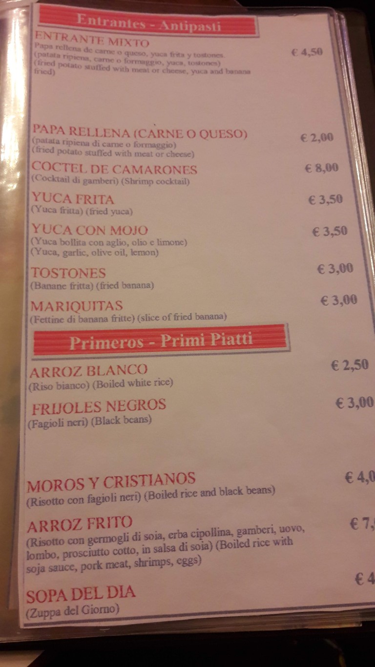 Ristorante El Cubano menu 2