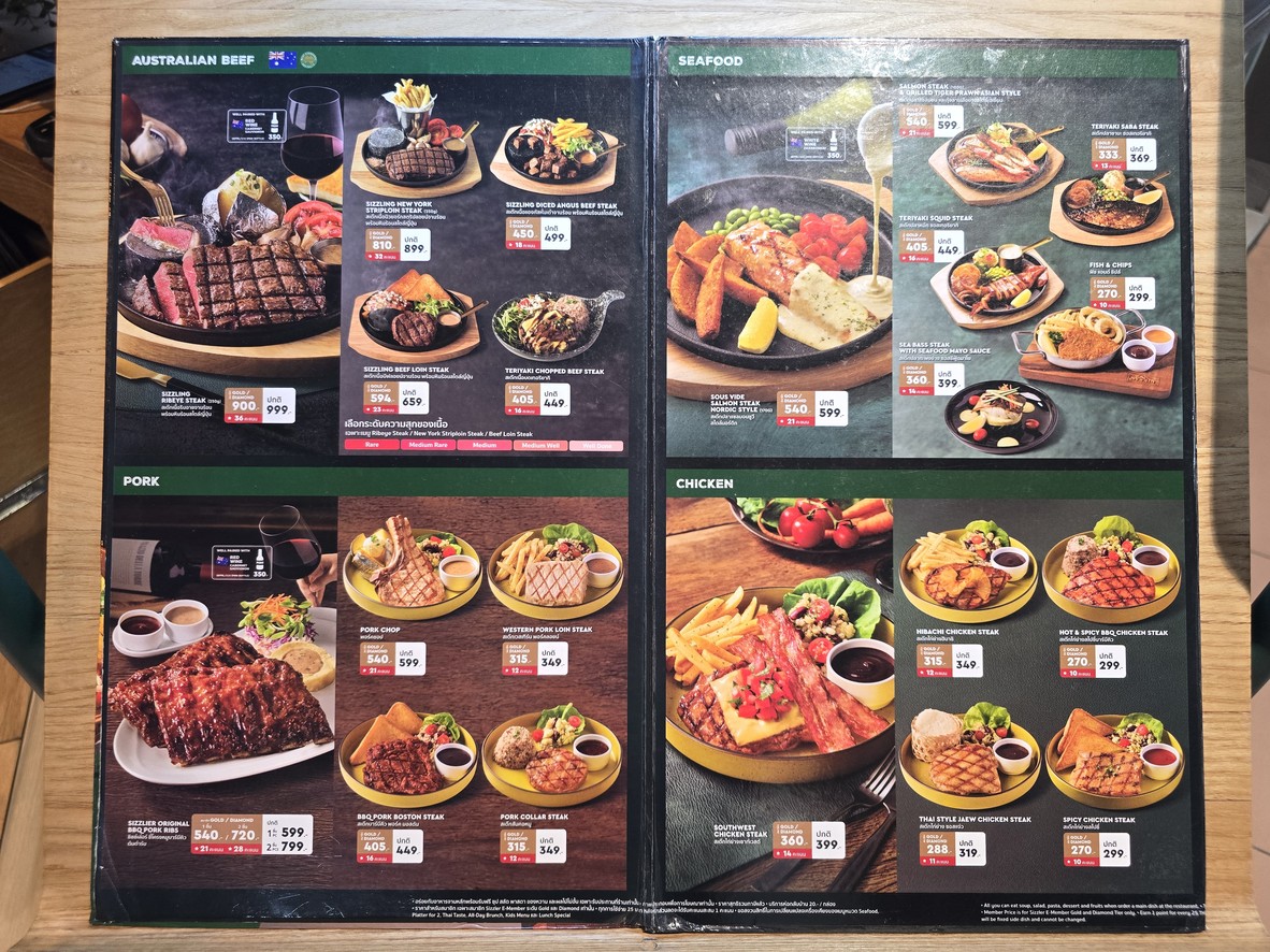 Sizzler CentralWorld menu 2